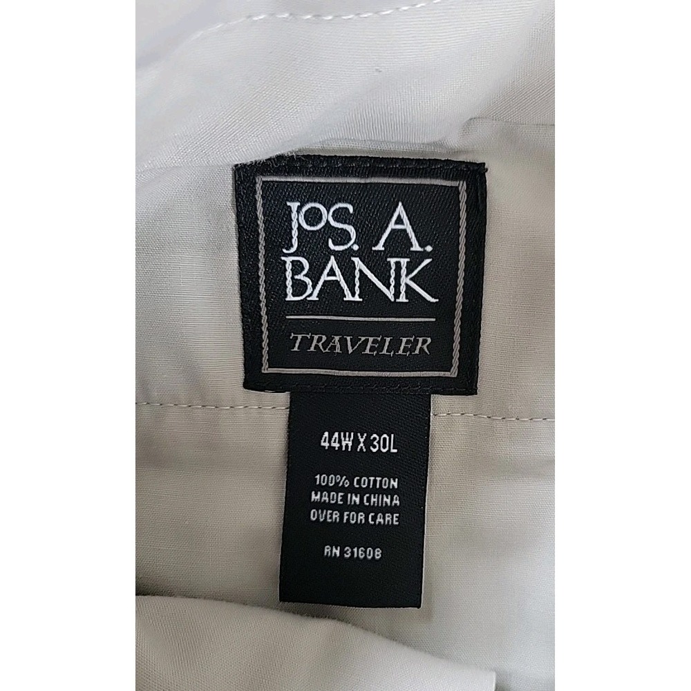 Jos A Bank Traveler's Collection Mens 44 ‎ Wrinkle Free Pleated CUFFED Pants - Picture 3 of 8